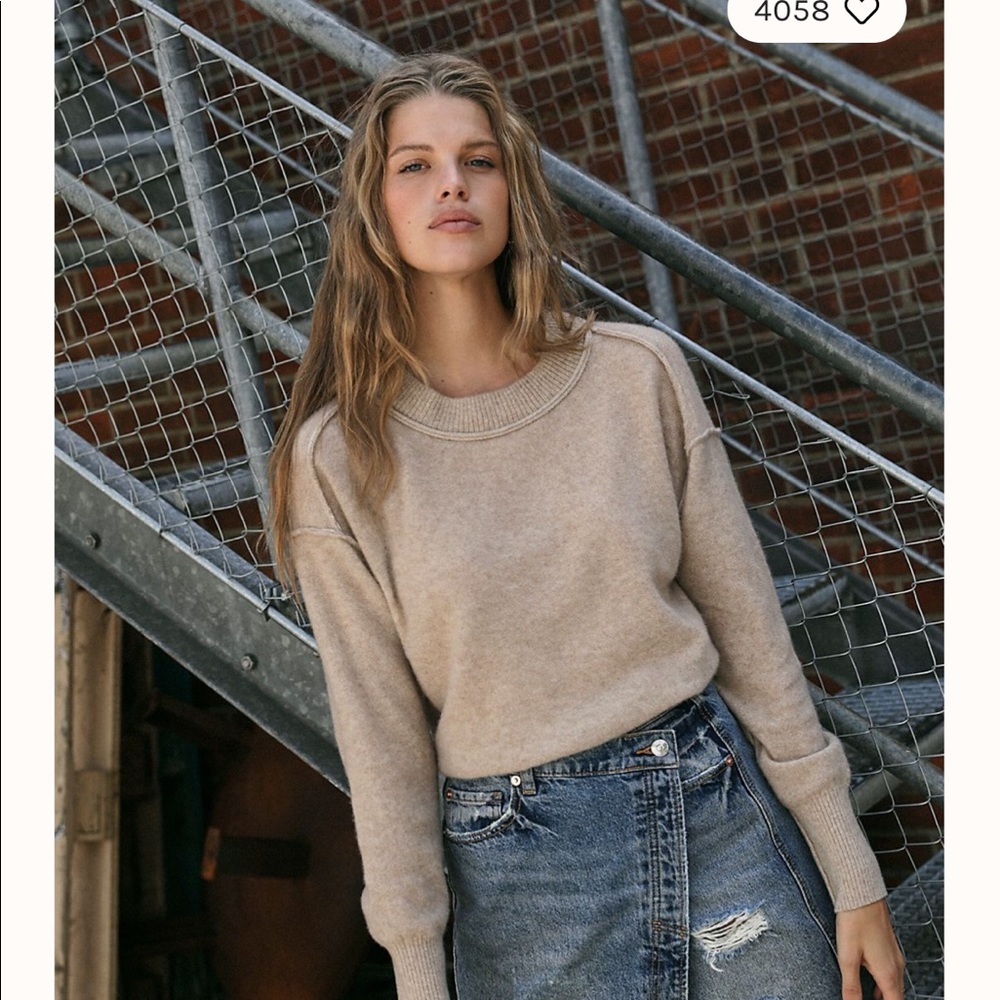 Free People Kora Cashmere Crew sweater XS NWT